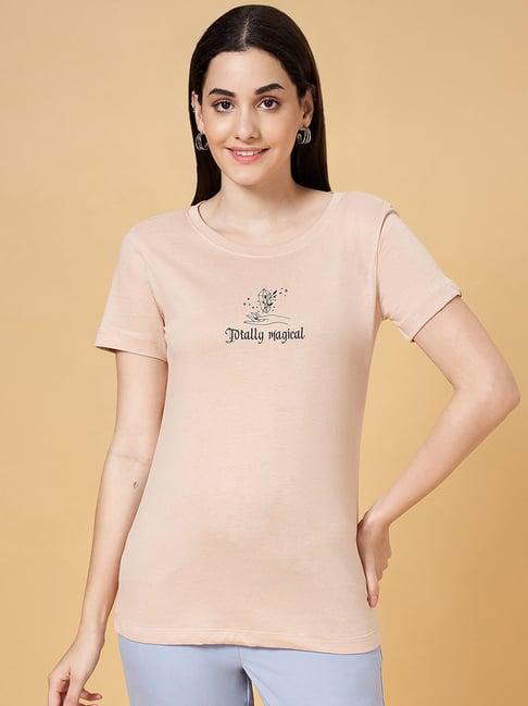 honey by pantaloons beige cotton printed top