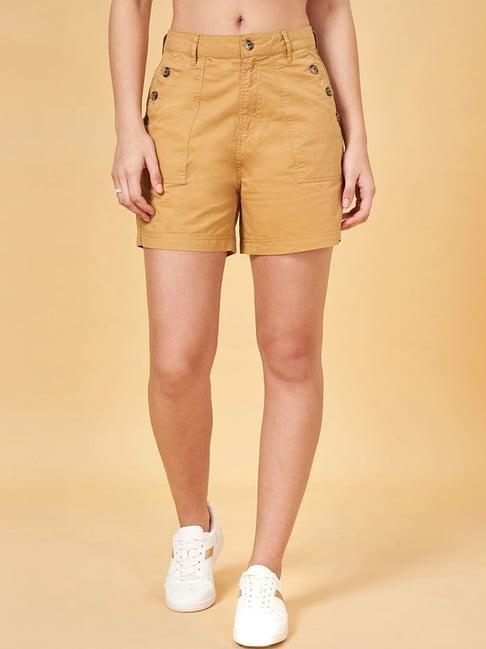 honey by pantaloons beige cotton shorts