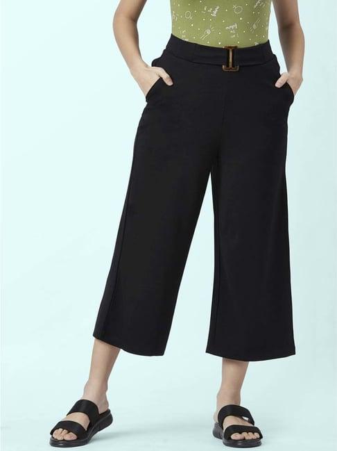 honey by pantaloons black mid rise culottes