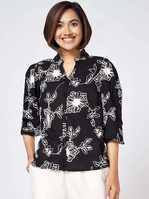 honey by pantaloons black printed top