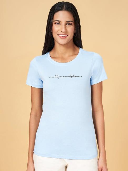 honey by pantaloons blue cotton printed t-shirt