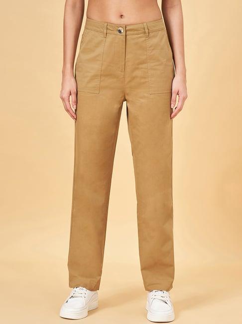 honey by pantaloons brown cotton pants