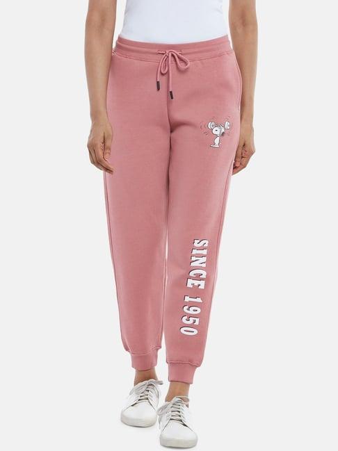 honey by pantaloons dusty pink printed joggers