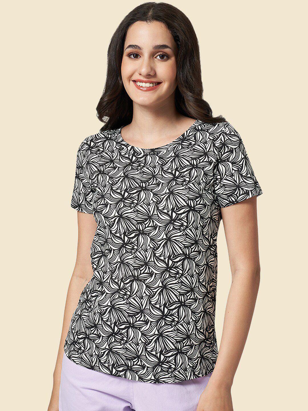 honey by pantaloons floral printed cotton casual t-shirt