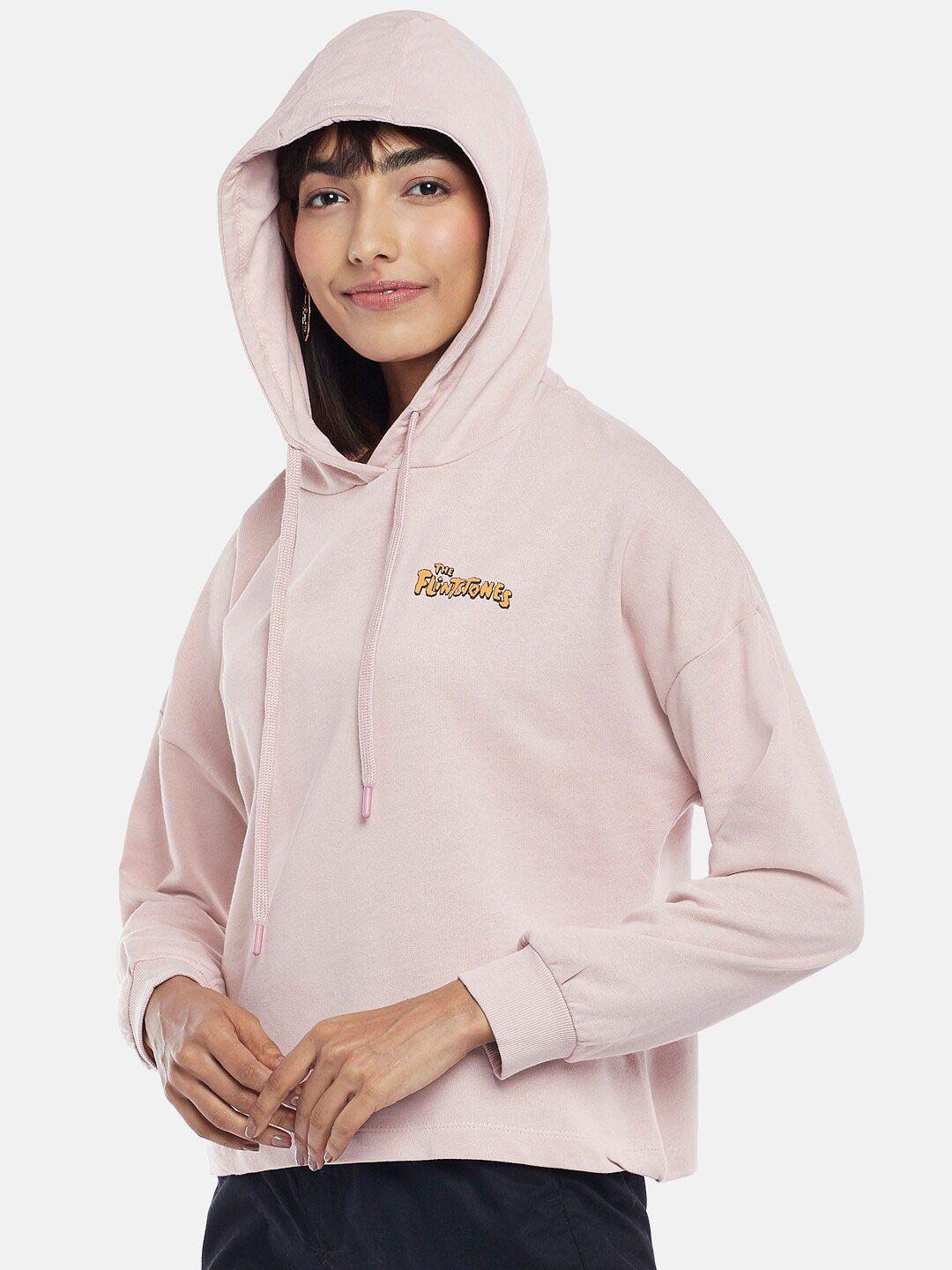 honey by pantaloons graphic printed hooded cotton pullover sweatshirt