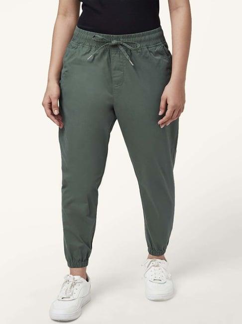 honey by pantaloons green cotton joggers