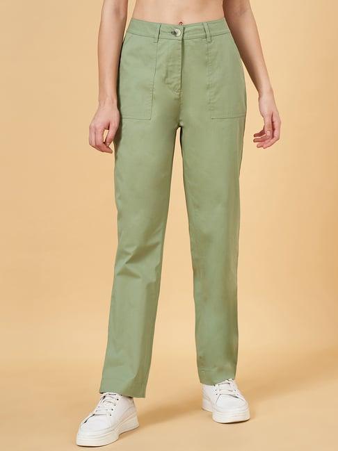 honey by pantaloons green cotton pants