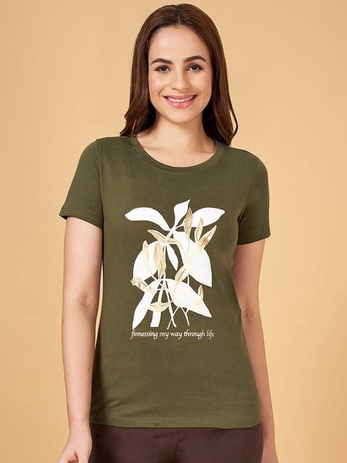 honey by pantaloons green cotton printed t-shirt