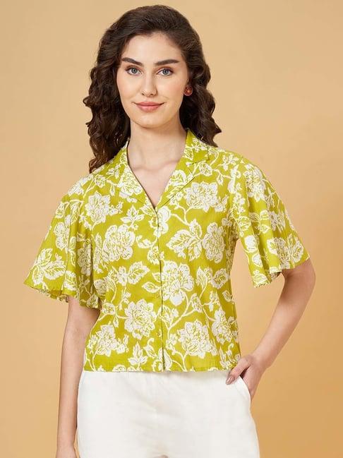 honey by pantaloons green printed top