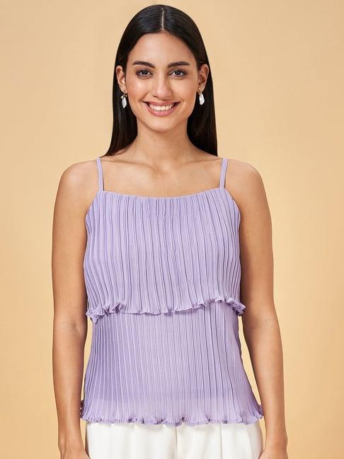 honey by pantaloons lilac pleated top