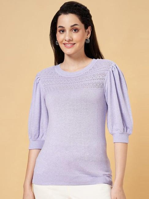 honey by pantaloons lilac self pattern top