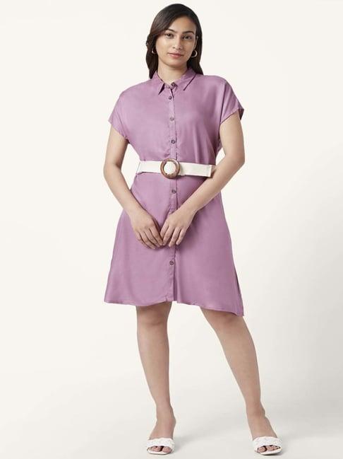 honey by pantaloons mauve shirt dress