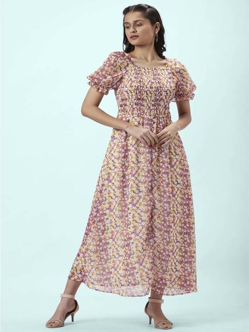 honey by pantaloons multicolored printed maxi dress