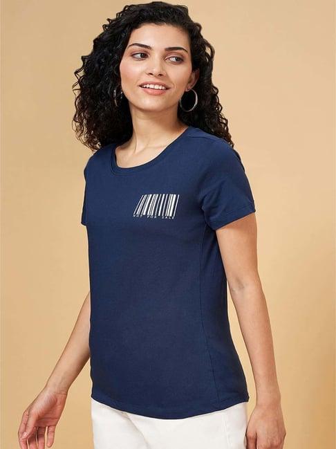 honey by pantaloons navy cotton graphic print t-shirt