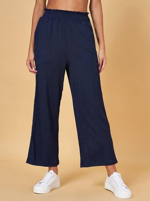 honey by pantaloons navy high rise trousers