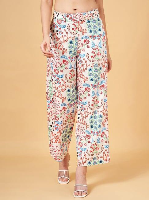 honey by pantaloons off-white cotton printed culottes