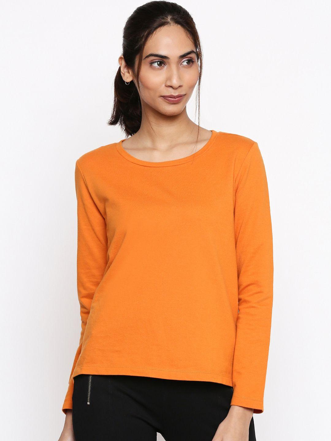 honey by pantaloons orange solid regular top