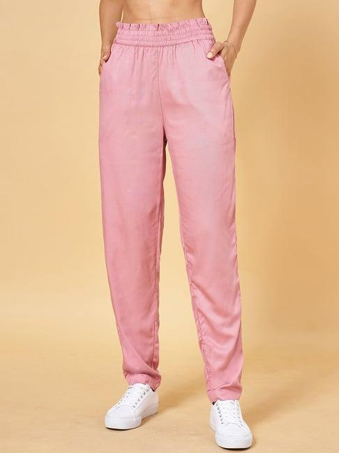 honey by pantaloons pink comfort fit pants