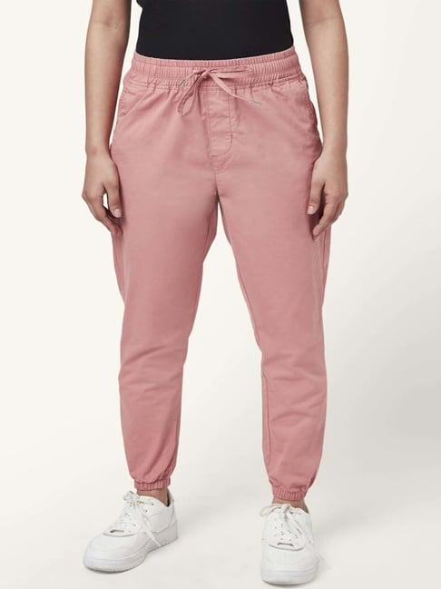 honey by pantaloons pink cotton joggers