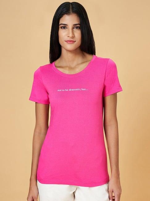honey by pantaloons pink cotton printed t-shirt