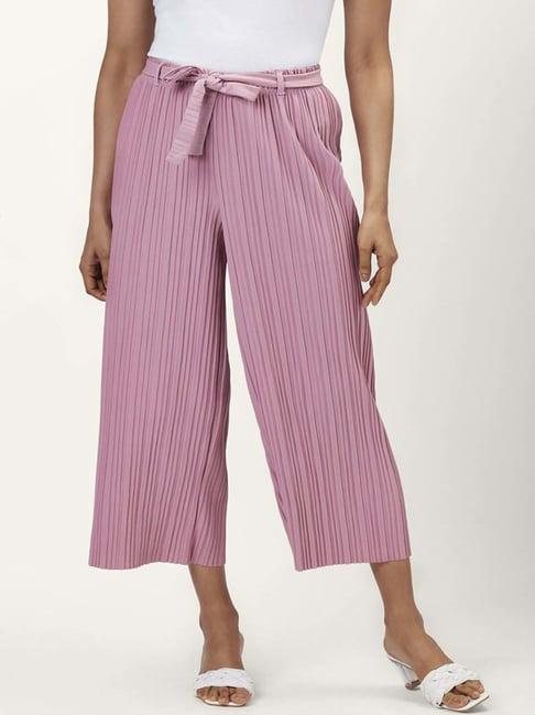 honey by pantaloons pink striped palazzos