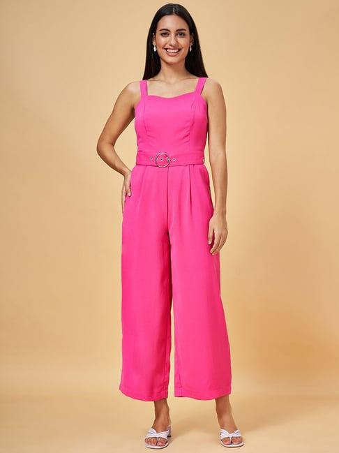 honey by pantaloons rani pink sleeveless jumpsuit