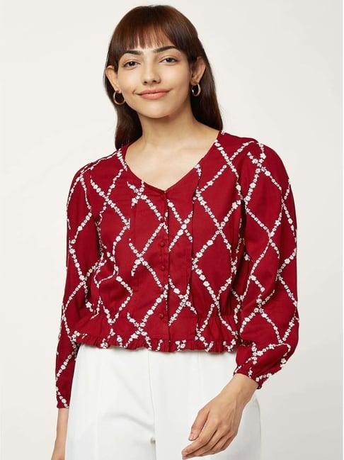 honey by pantaloons red printed top