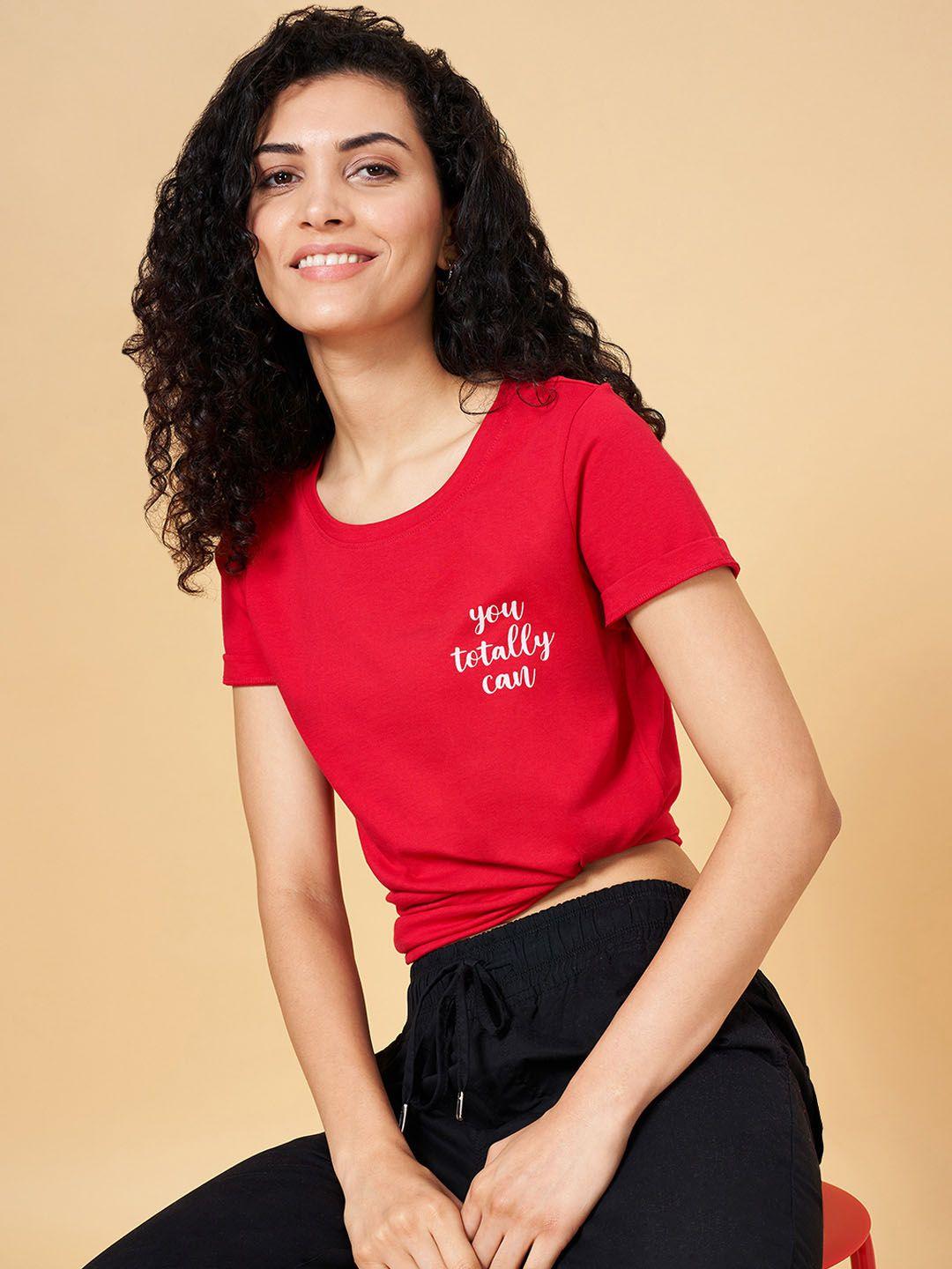 honey by pantaloons scoop neck short sleeves typography t-shirt