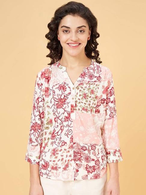 honey by pantaloons white floral print top