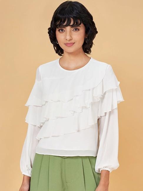 honey by pantaloons white relaxed fit top