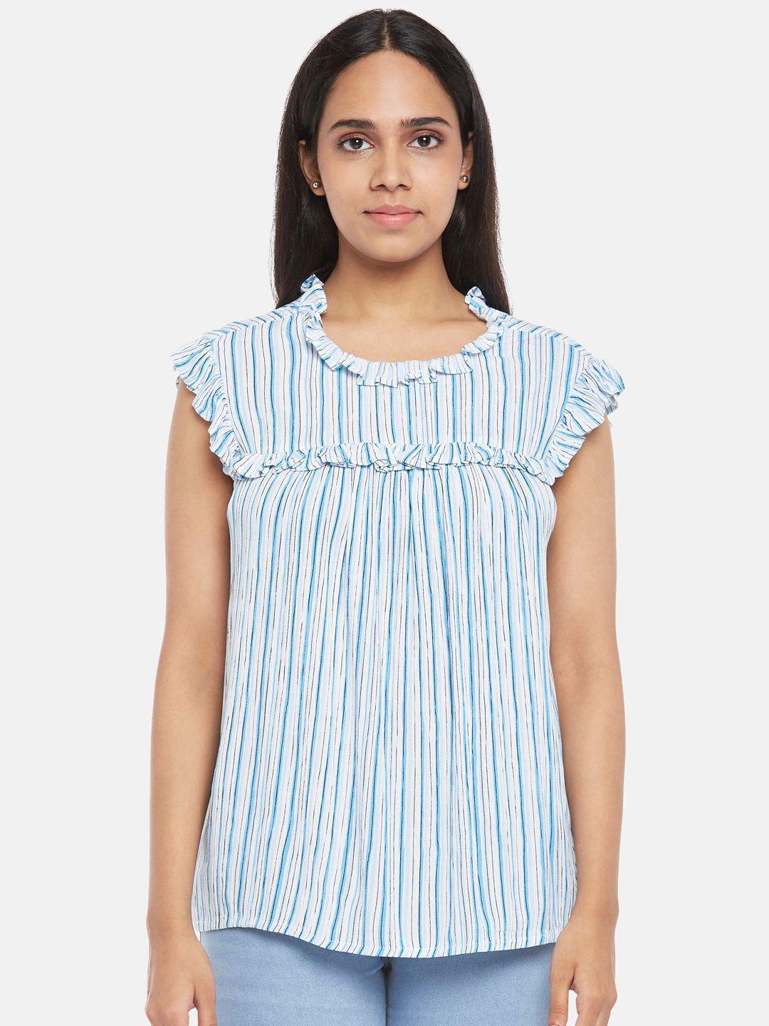 honey by pantaloons white striped regular top