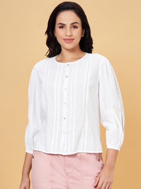 honey by pantaloons white striped top