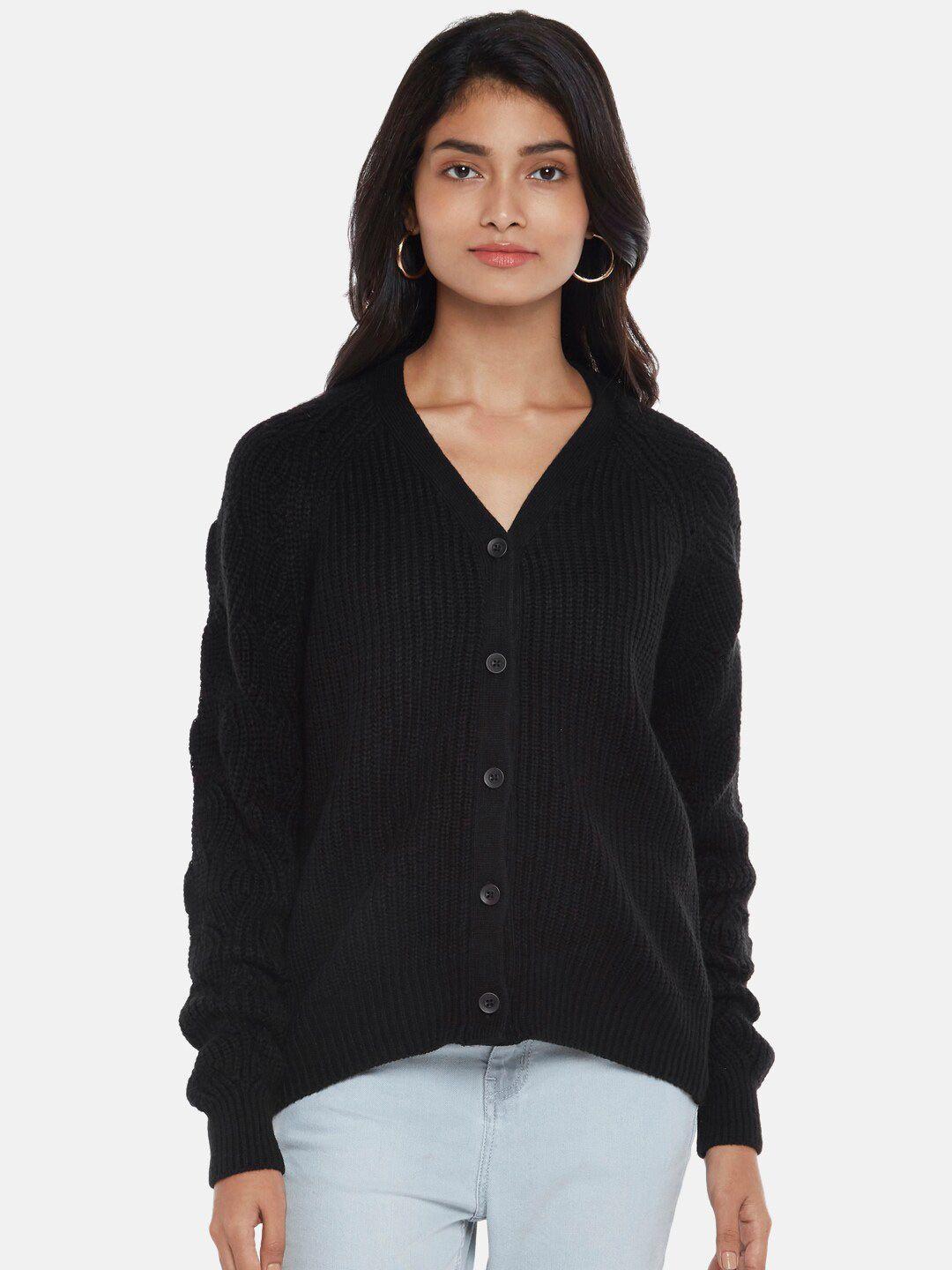 honey by pantaloons women black solid sweater