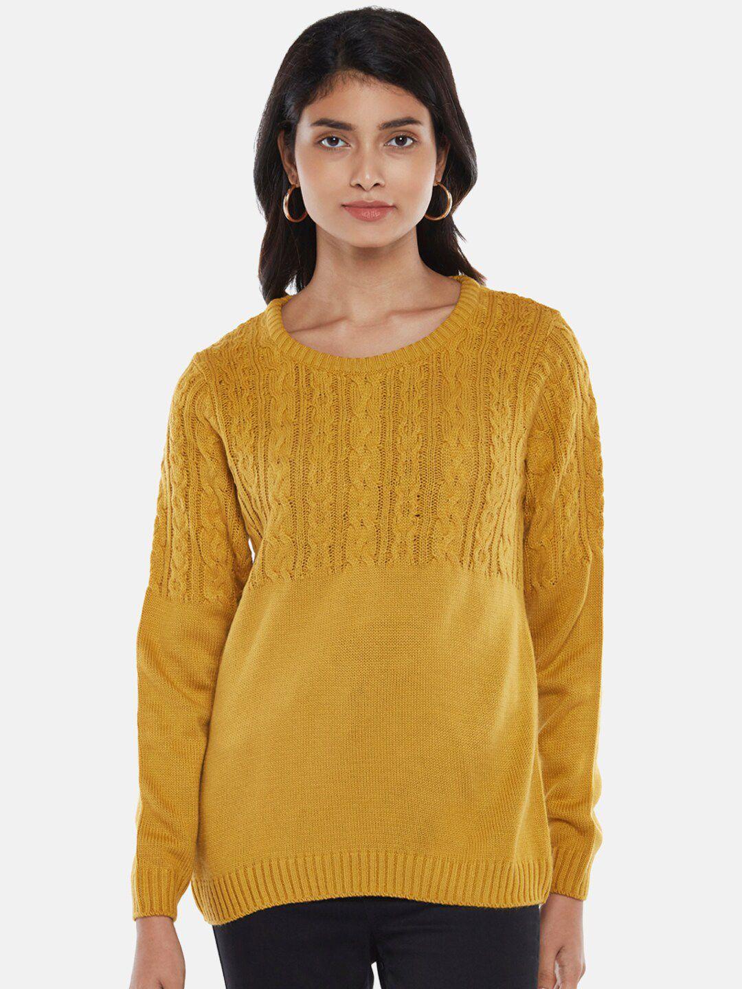 honey by pantaloons women mustard pullover