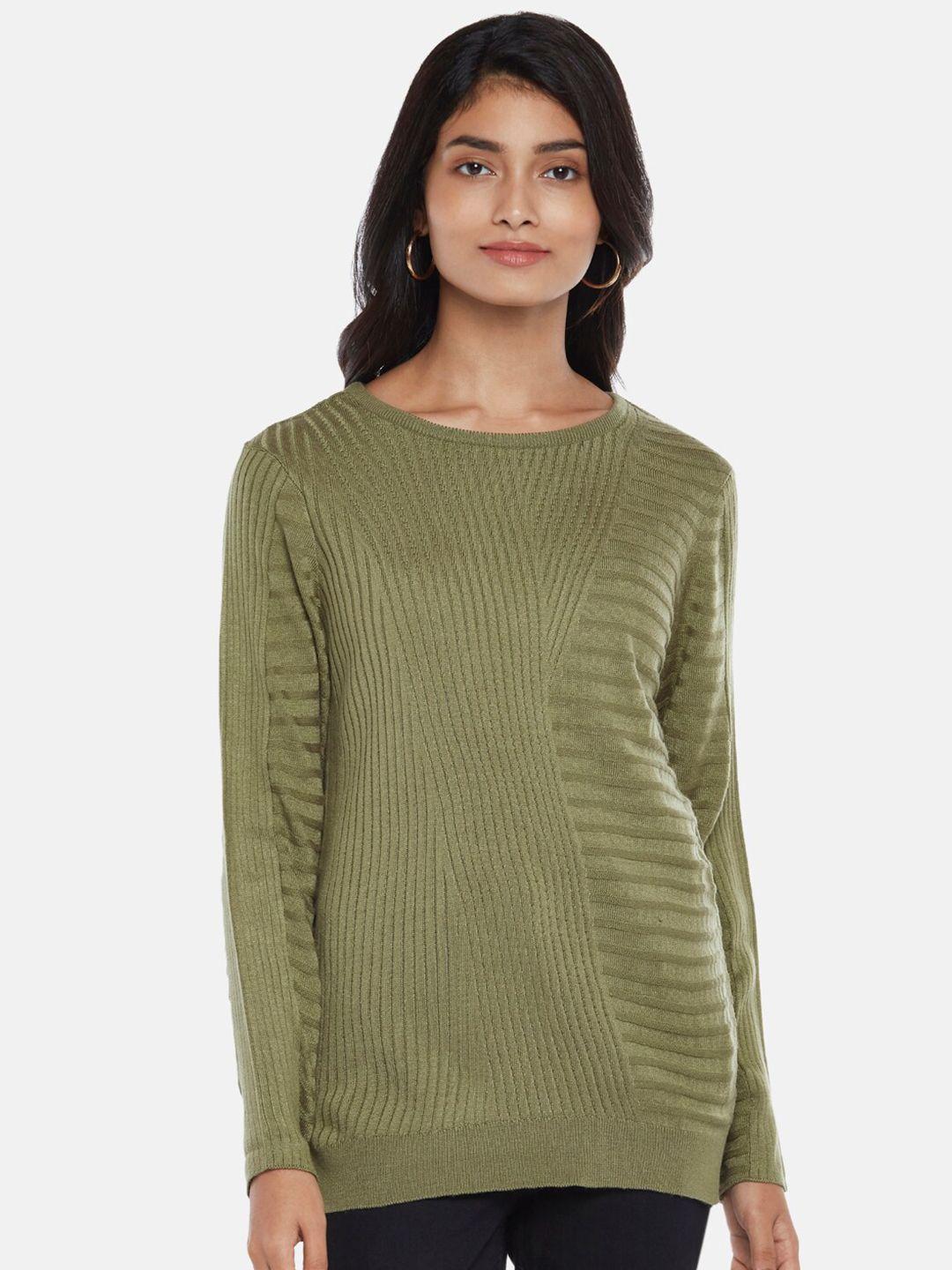 honey by pantaloons women olive green pullover
