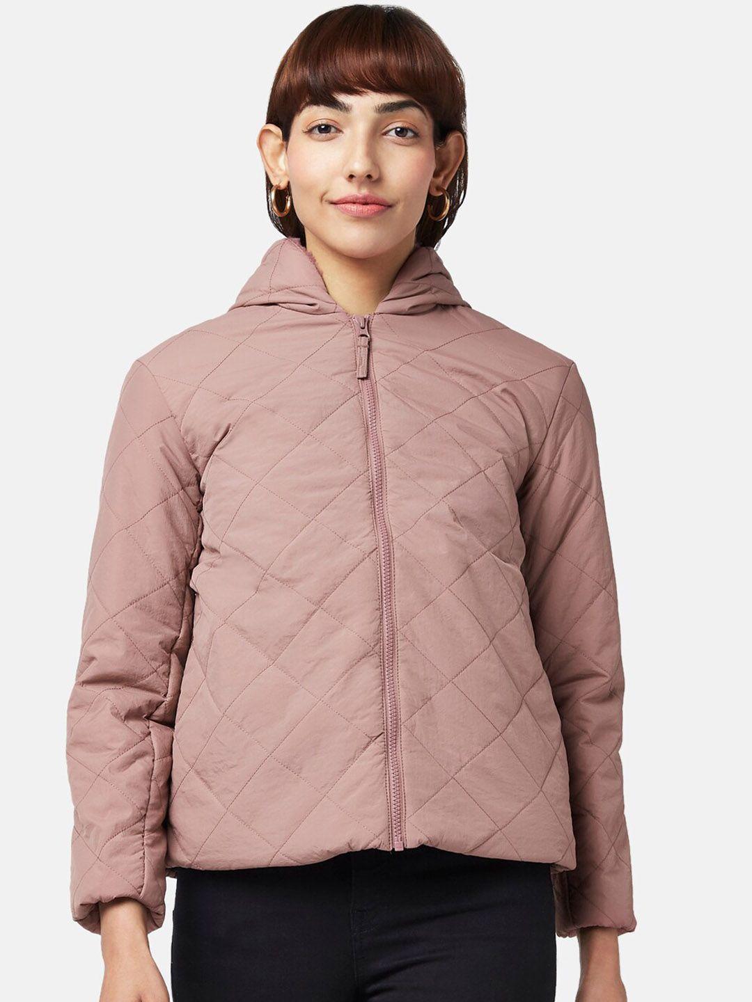 honey by pantaloons women pink quilted jacket