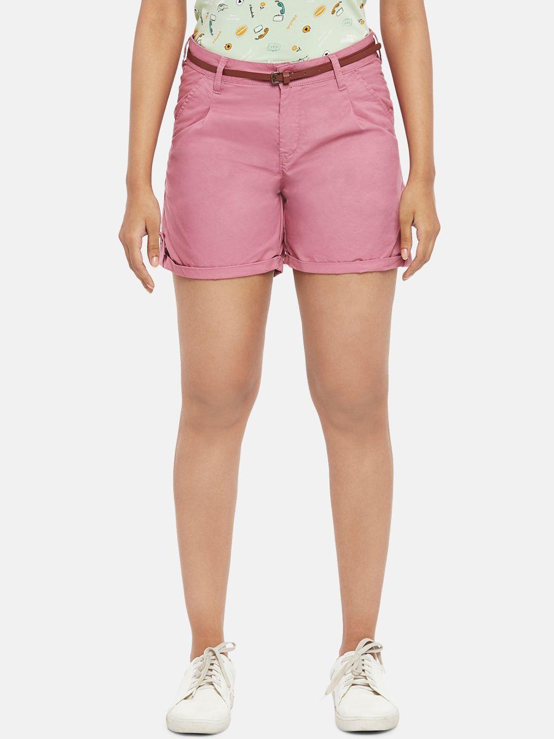 honey by pantaloons women pink regular shorts