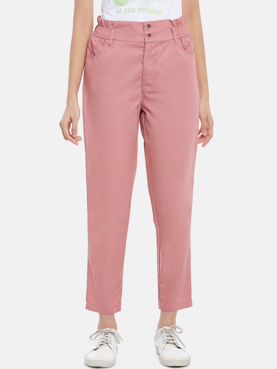 honey by pantaloons women pink trousers
