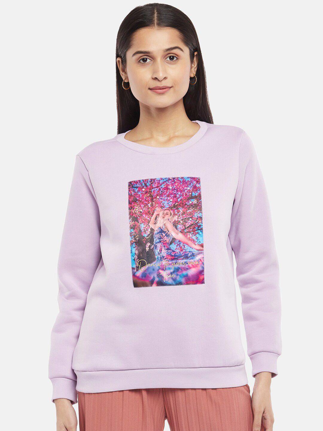 honey by pantaloons women purple printed sweatshirt