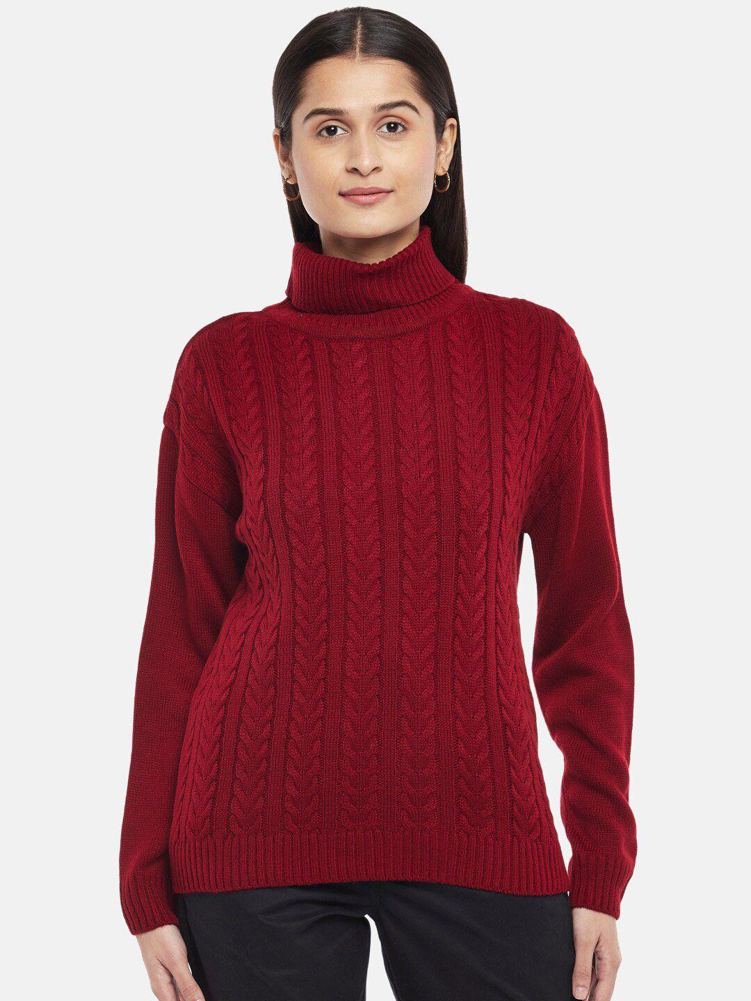 honey by pantaloons women red cable knit pullover