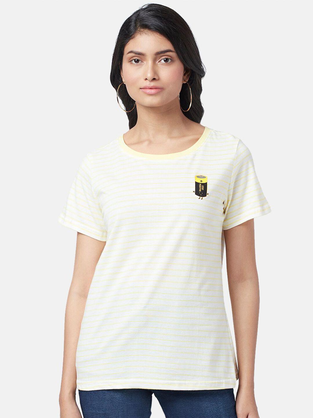 honey by pantaloons women striped cotton t-shirt