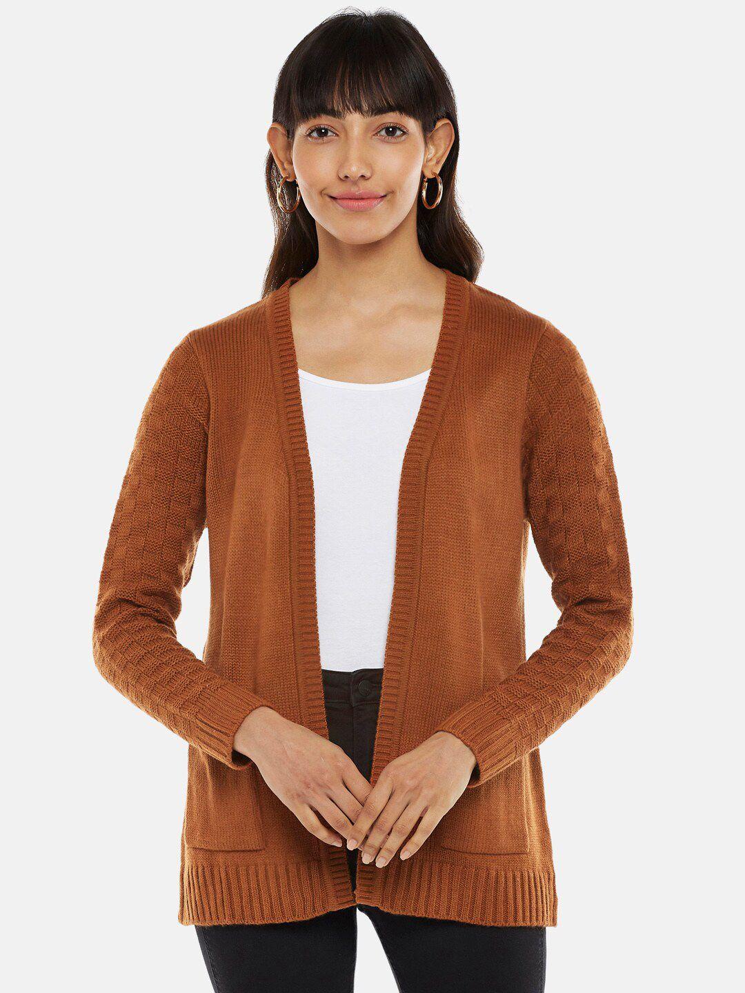 honey by pantaloons women tan ribbed sweater