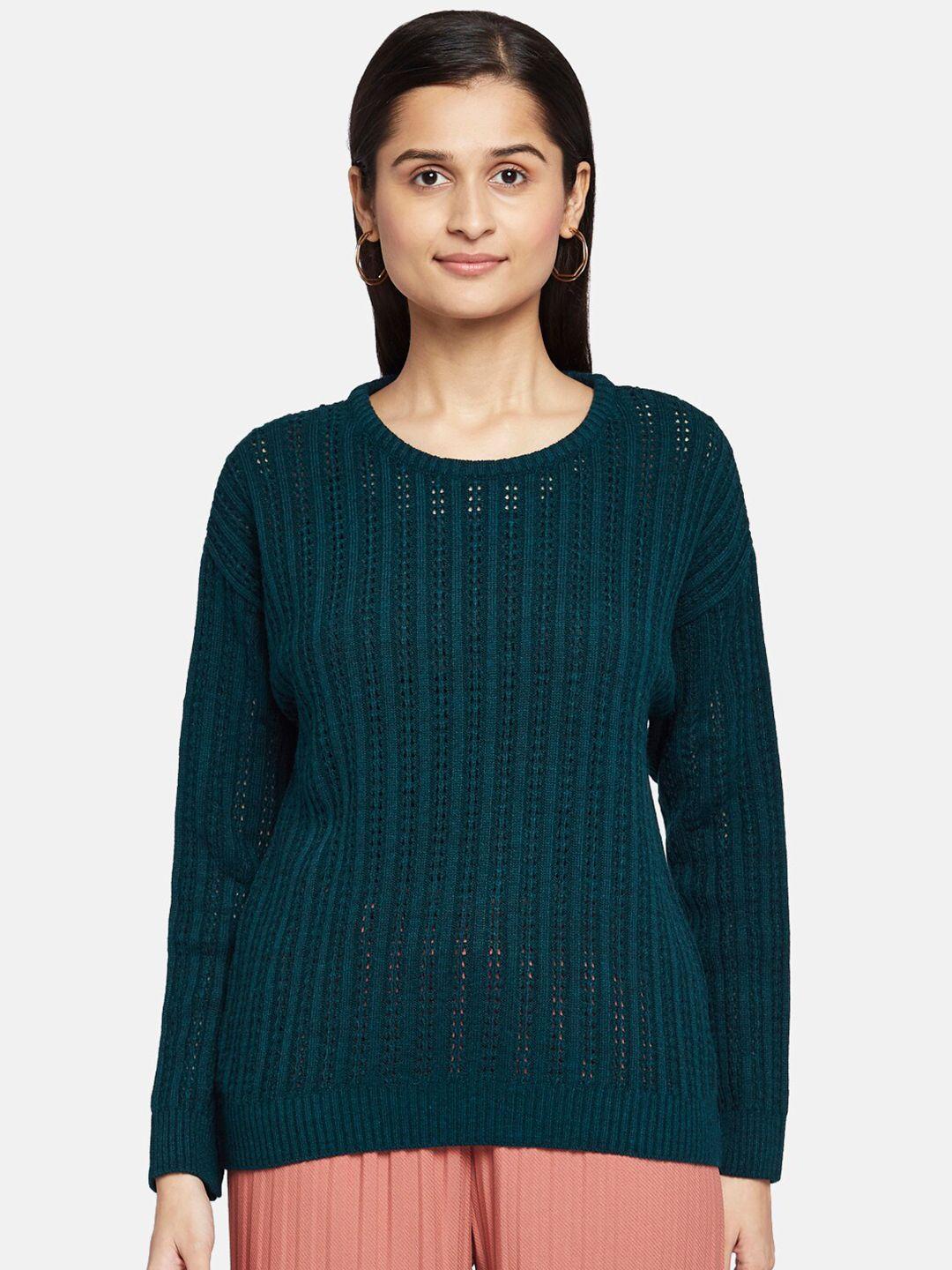 honey by pantaloons women teal green acrylic pullover