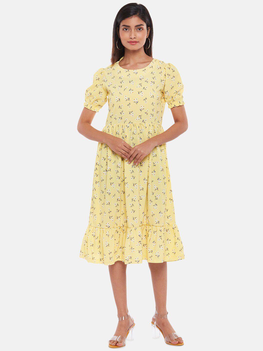 honey by pantaloons yellow floral dress