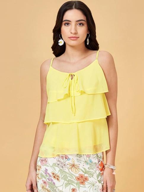 honey by pantaloons yellow relaxed fit top