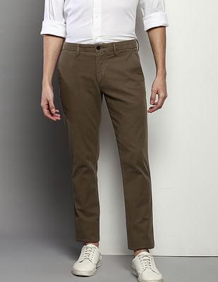 honeycomb slim fit casual trousers
