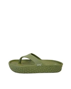 honeycomb pattern thong-strap flip-flops