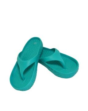 honeycomb pattern thong-strap flip-flops