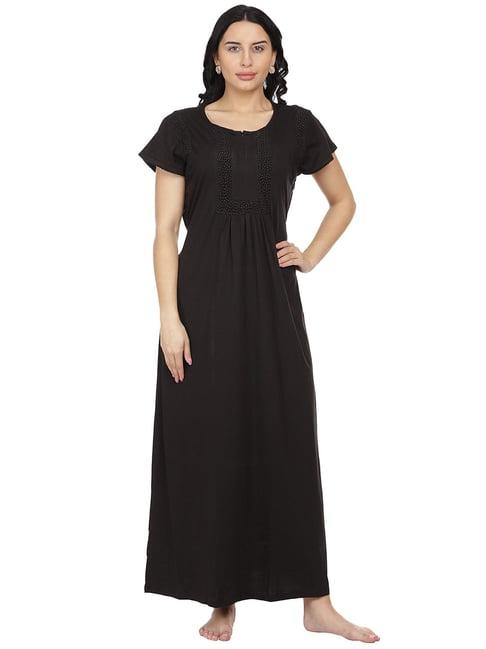 honeydew black cotton nighty