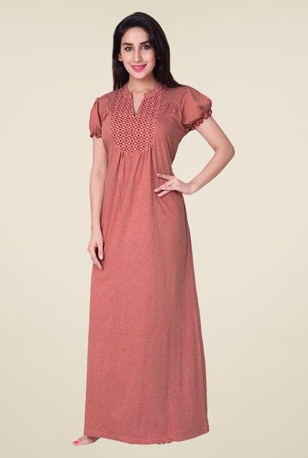 honeydew coral embroidered night gown